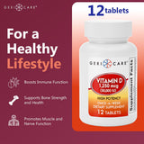 GeriCare Vitamine D, dose hebdomadaire, facilite l'absorption du calcium.