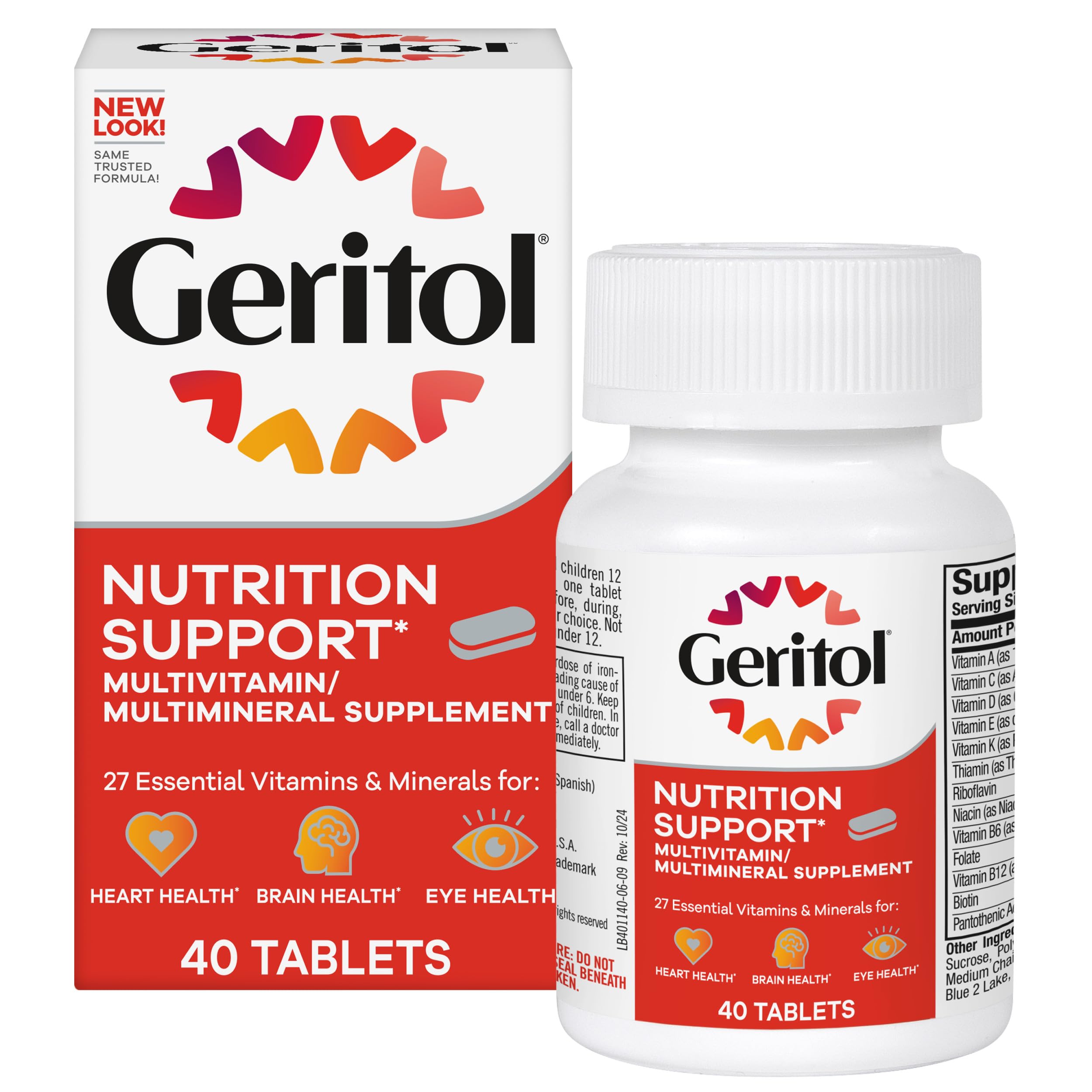 Geritol comprimés quotidiens, prise simple pour soutenir l'apport en vitamines.