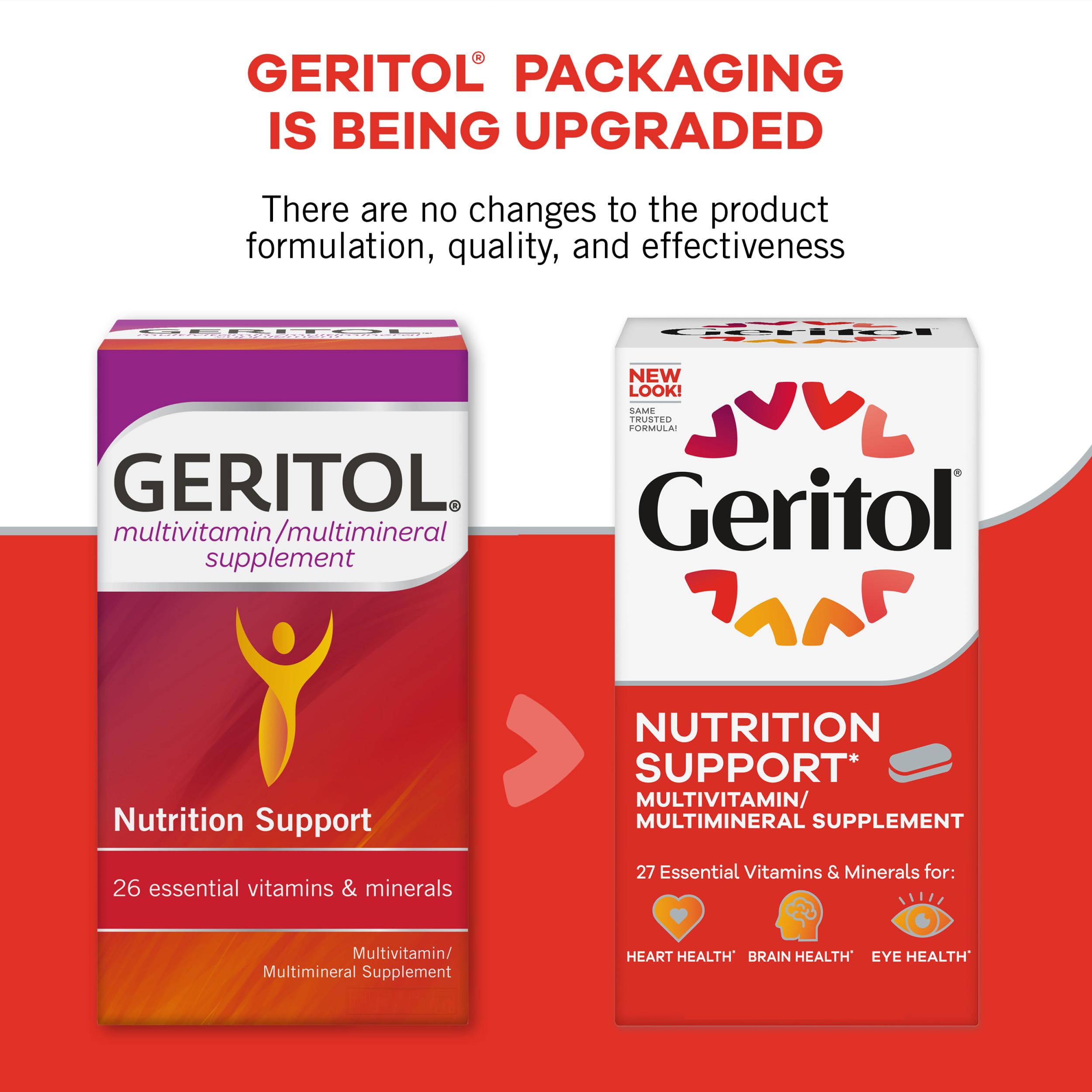 Geritol fer, soutien potentiel au transport d'oxygène.