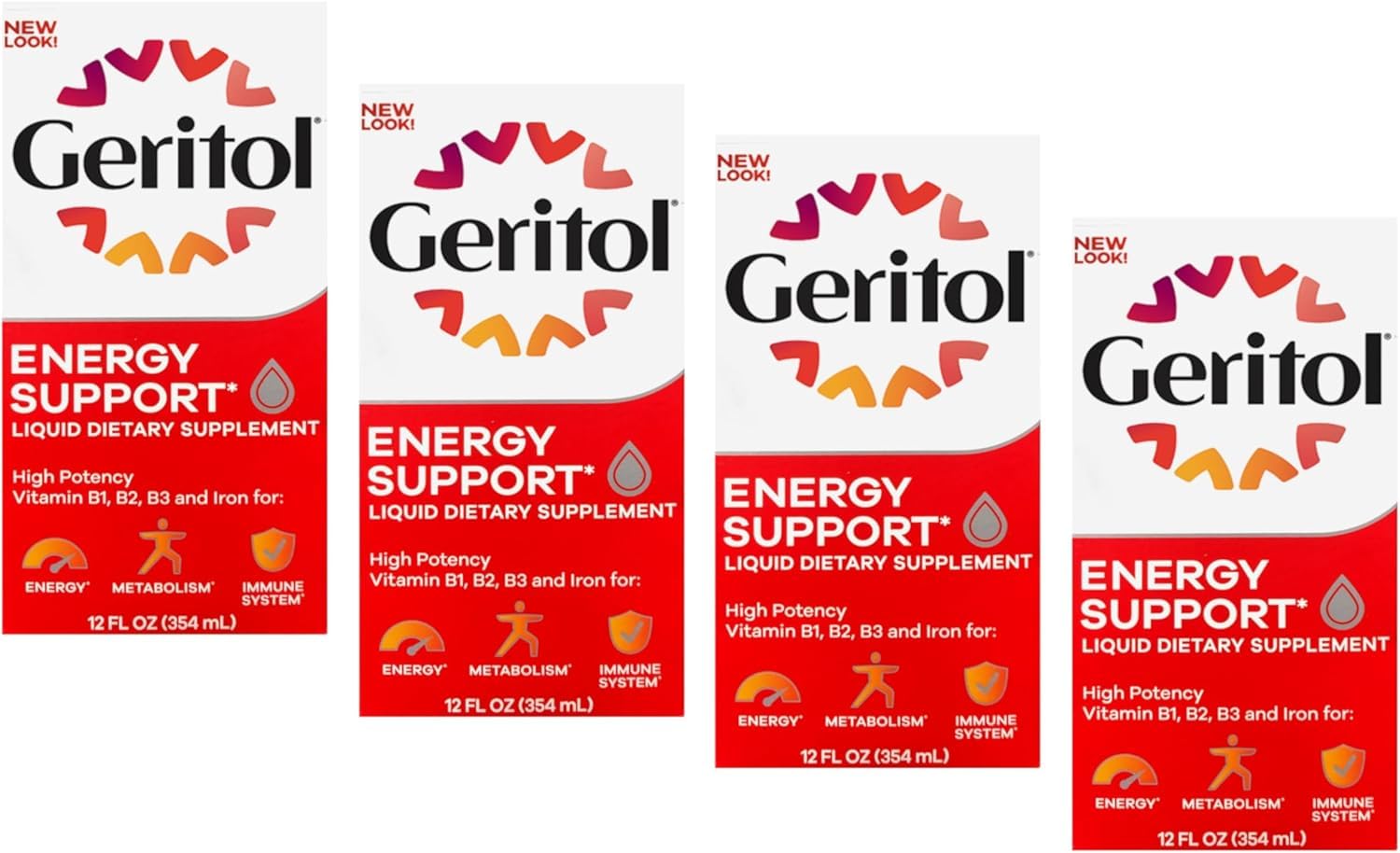 Geritol Liquide : produit fabriqué aux États‑Unis pour une assurance qualité.