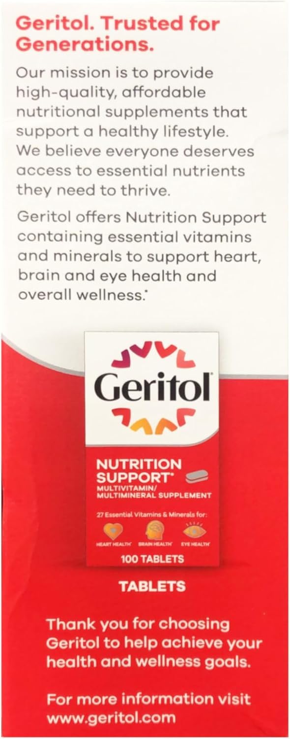 Geritol Liquide : versement facile dans le verre après le repas.