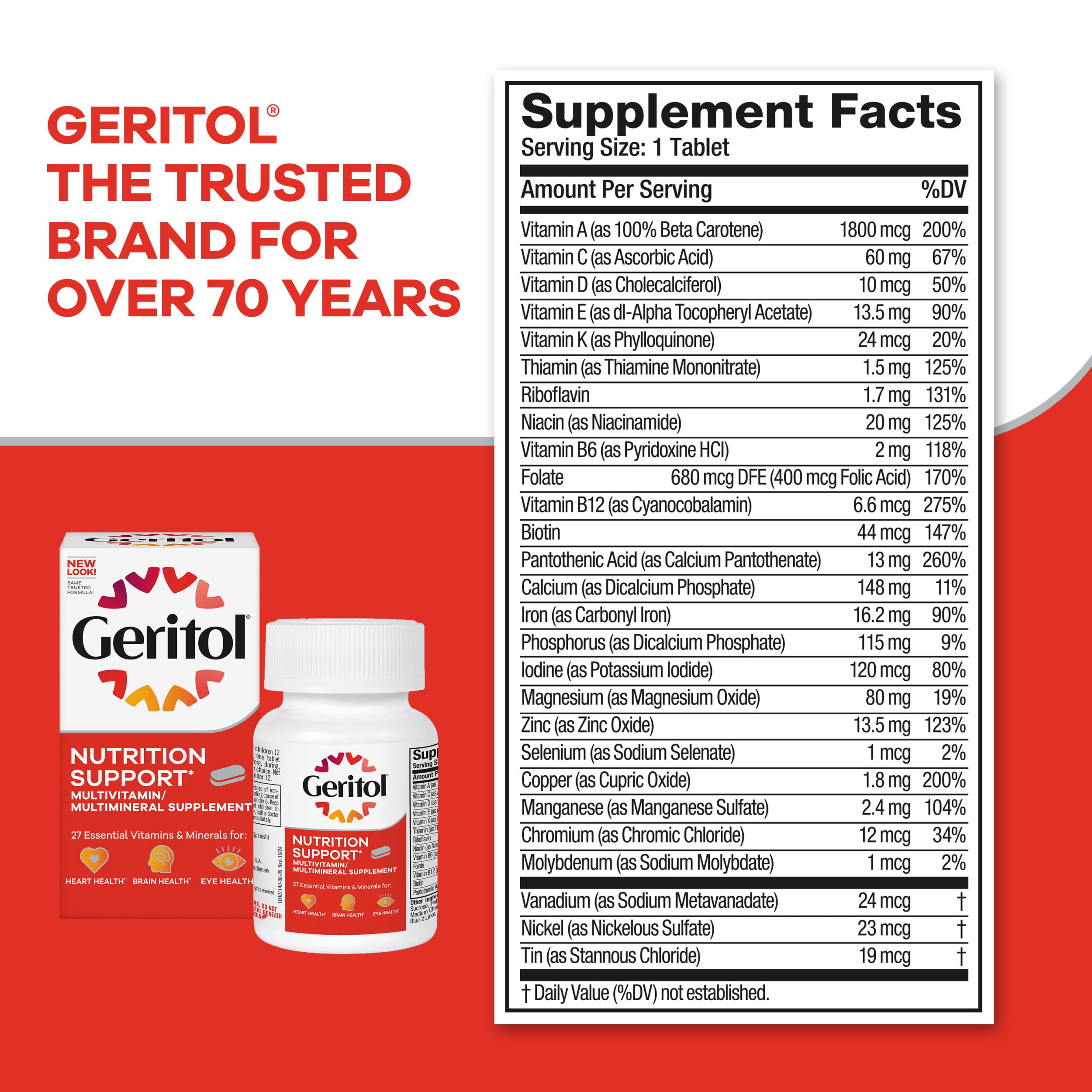 Geritol sans gluten et sans OGM, option fiable.