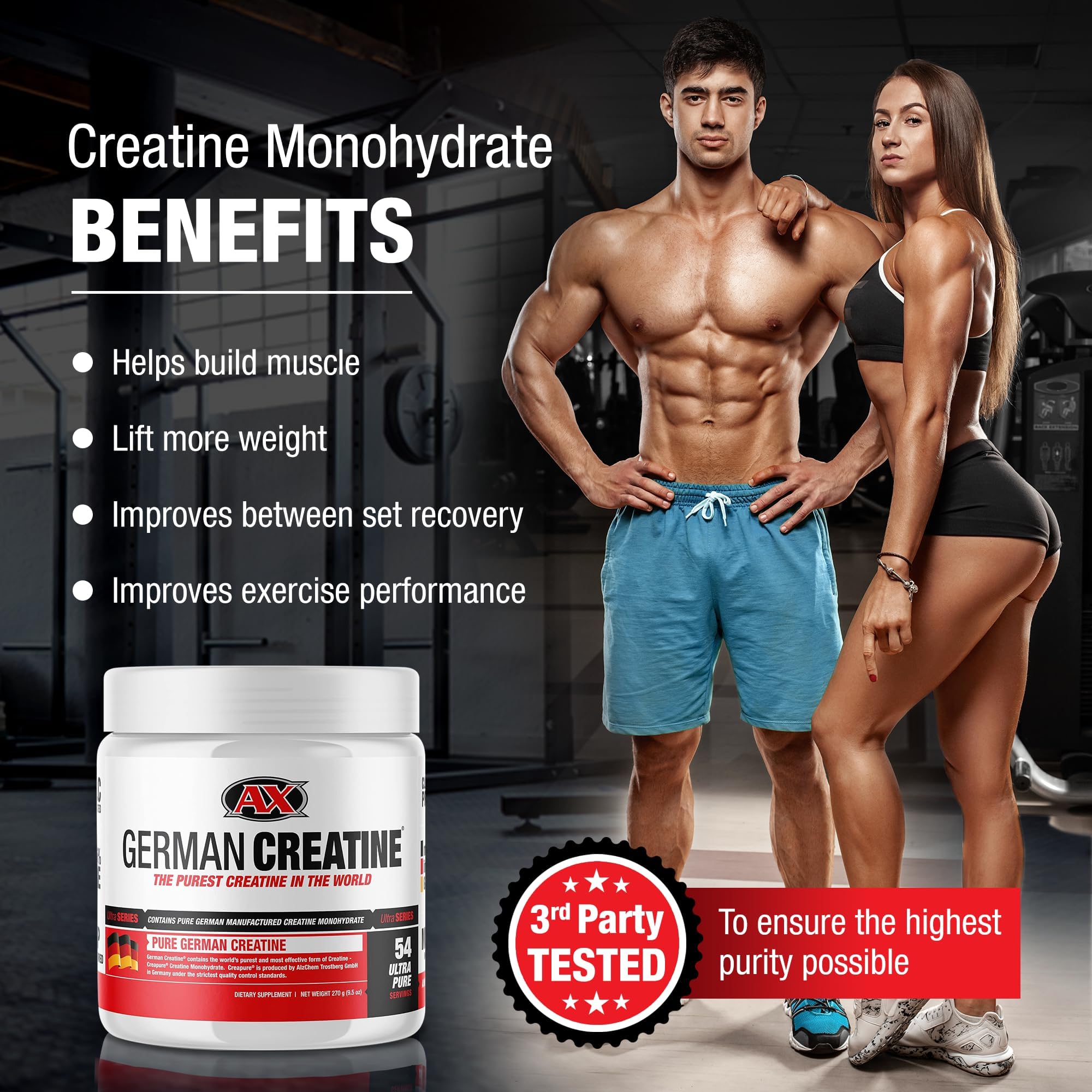 German Creatine scoop-dose: précision dose pour optimiser vos séances.
