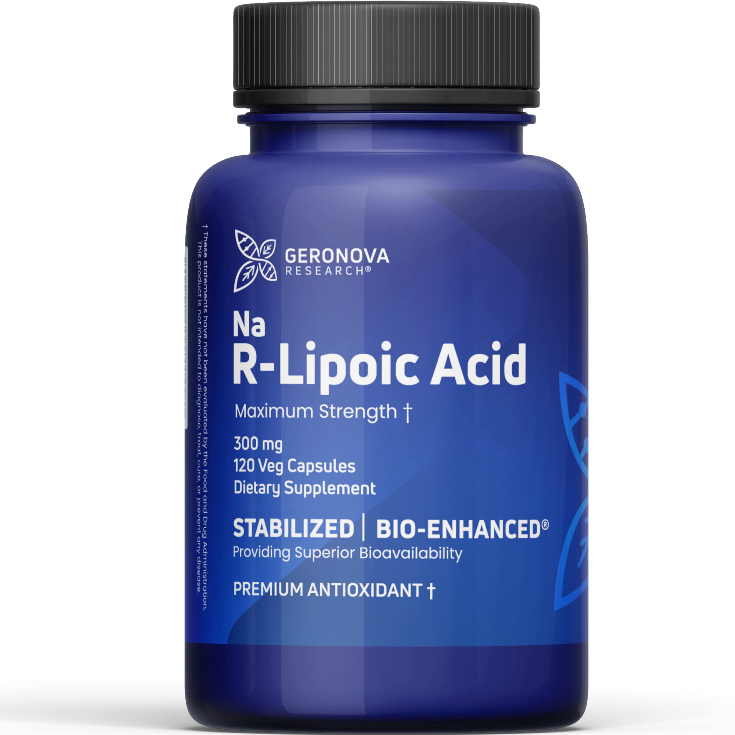 Geronova Research acide-lipoïque-r-bio-ameliore-bouteille: absorption élevée et utilisation quotidienne.