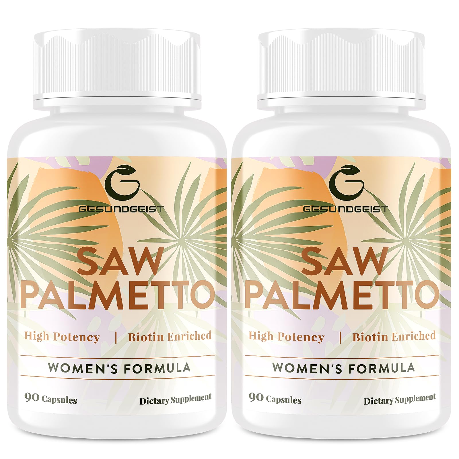Gesundgeist Saw Palmetto capsules, soutient potentiel cheveux et ongles.