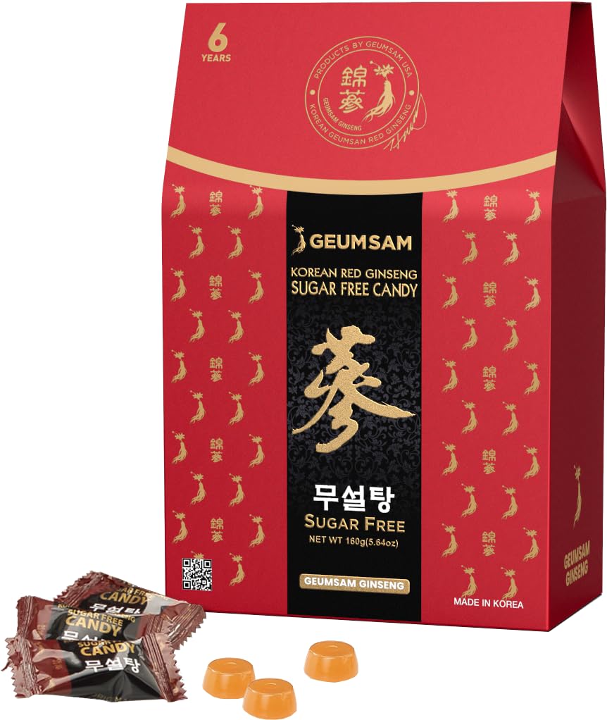 GEUMSAM bonbon ginseng noir et rouge, emballage élégant, collation sans sucre pratique au quotidien