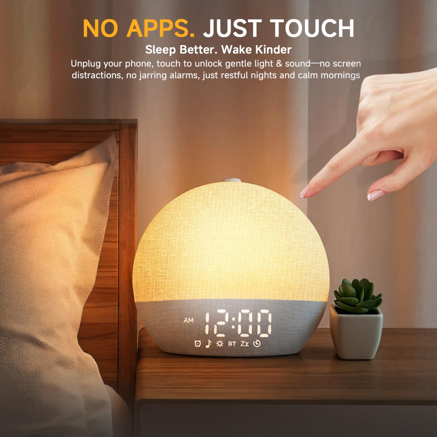 Geuuap Réveil Sunrise: utilisation sans connexion Internet ni application nécessaire.