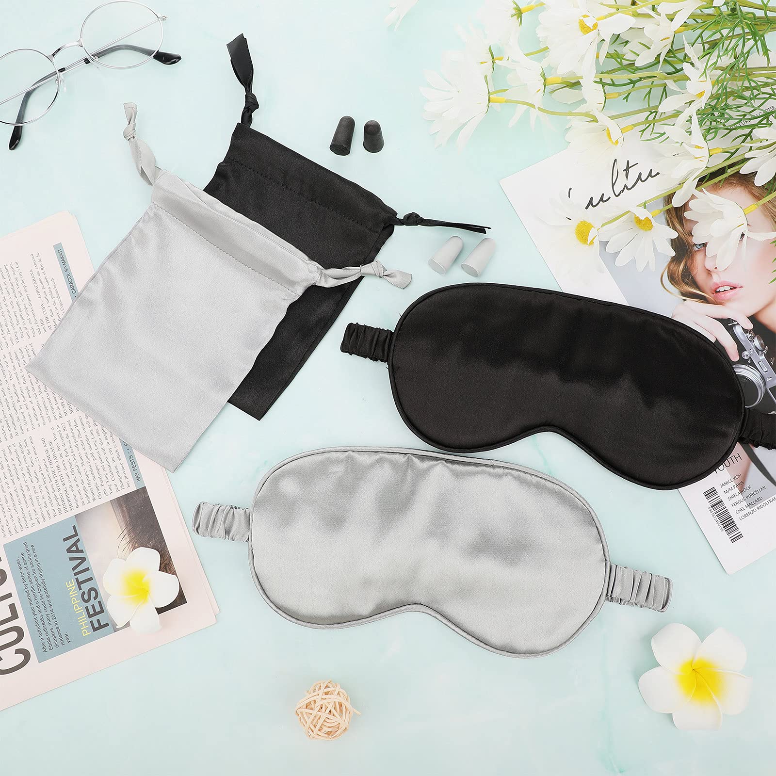 Kit de sommeil complet Geyoga avec 2 masques et bouchons.