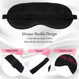 Geyoga masque yeux satin noir broderie texte amusant pour ambiance zen