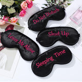 Geyoga masque yeux satin noir ensemble de 4 pour améliorer le sommeil
