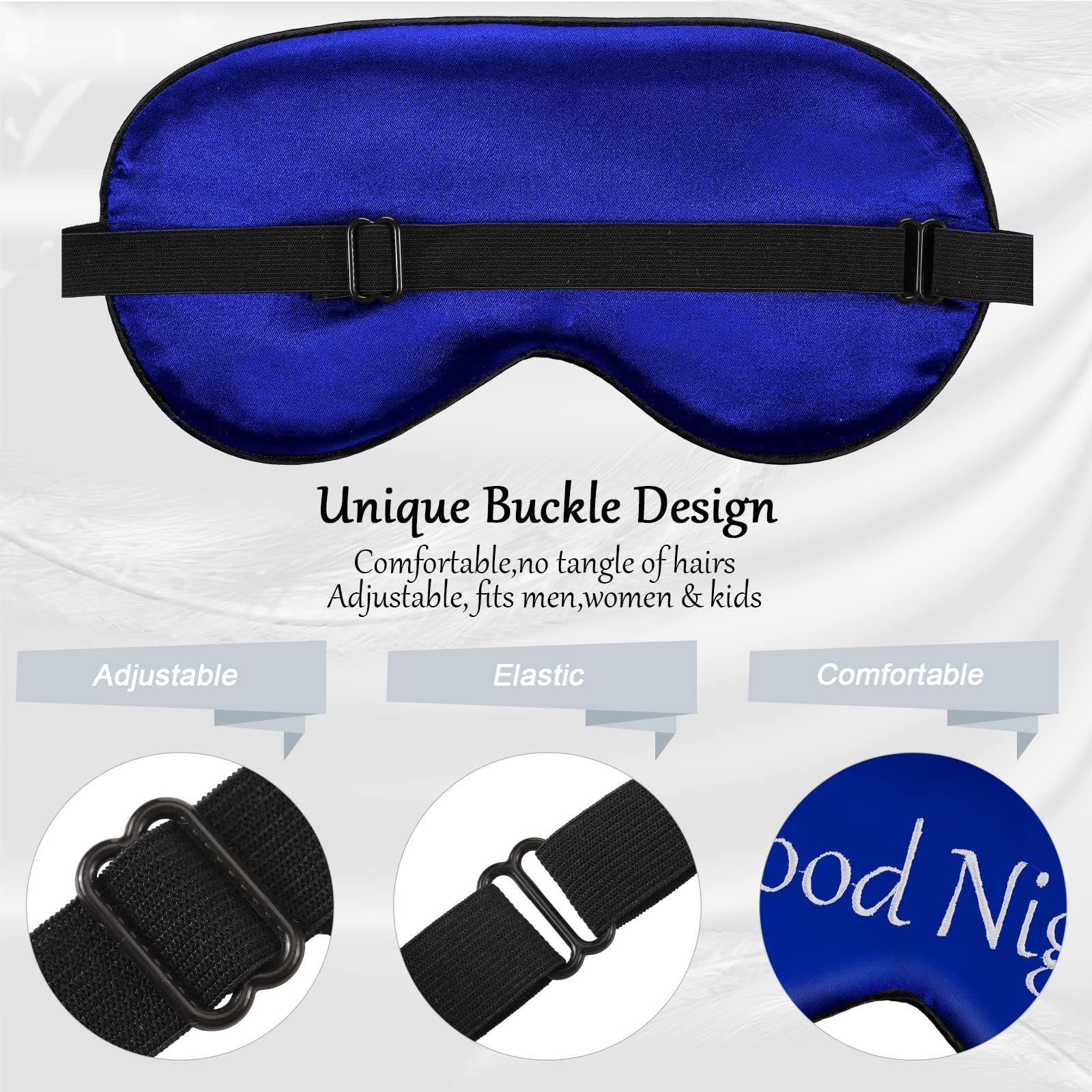 Masque de sommeil Geyoga – bandeau réglable qui protège les cheveux.