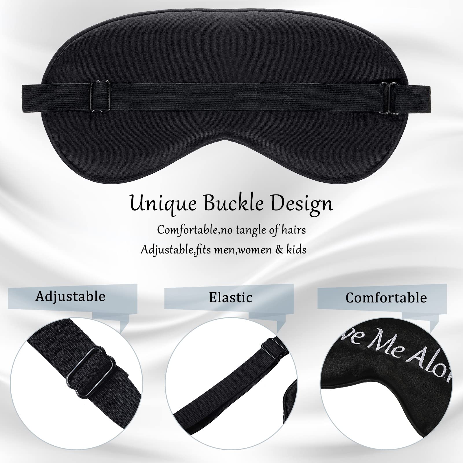 Geyoga masque yeux en soie blanc, blocage lumière durable