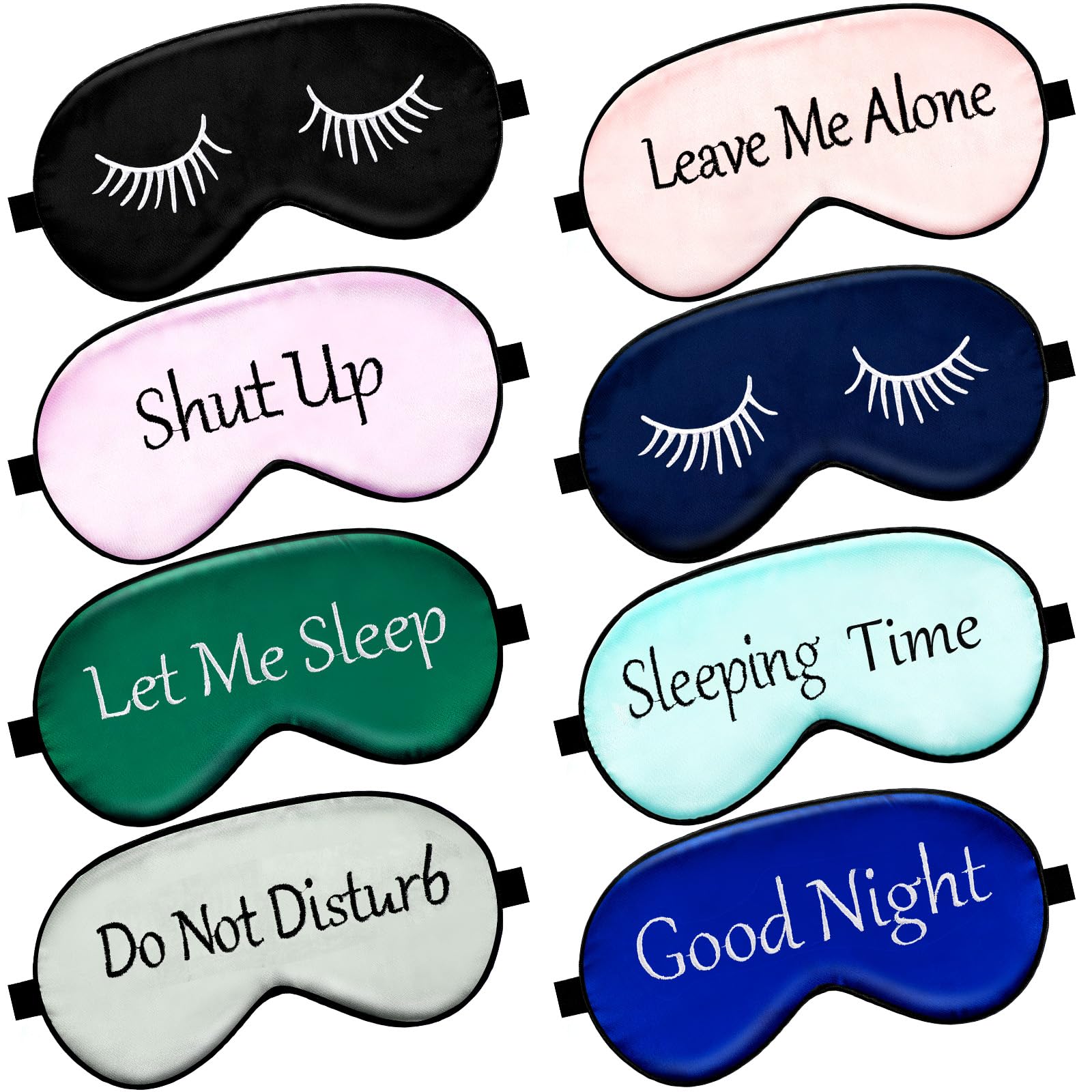 Masque yeux en soie Geyoga – ensemble huit pièces pour un confort optimal.