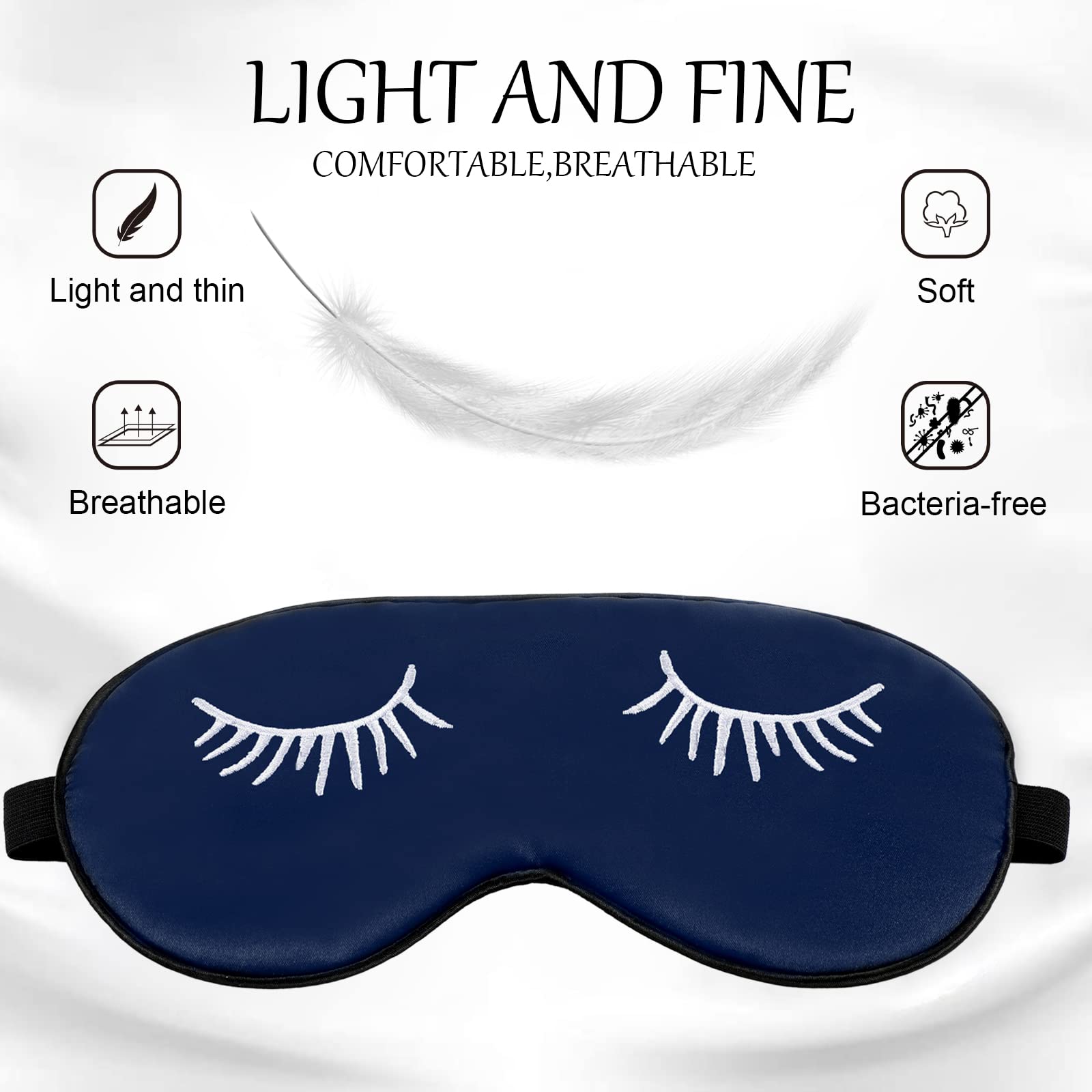 Masque yeux Geyoga en soie – matière naturelle légère et respirante.