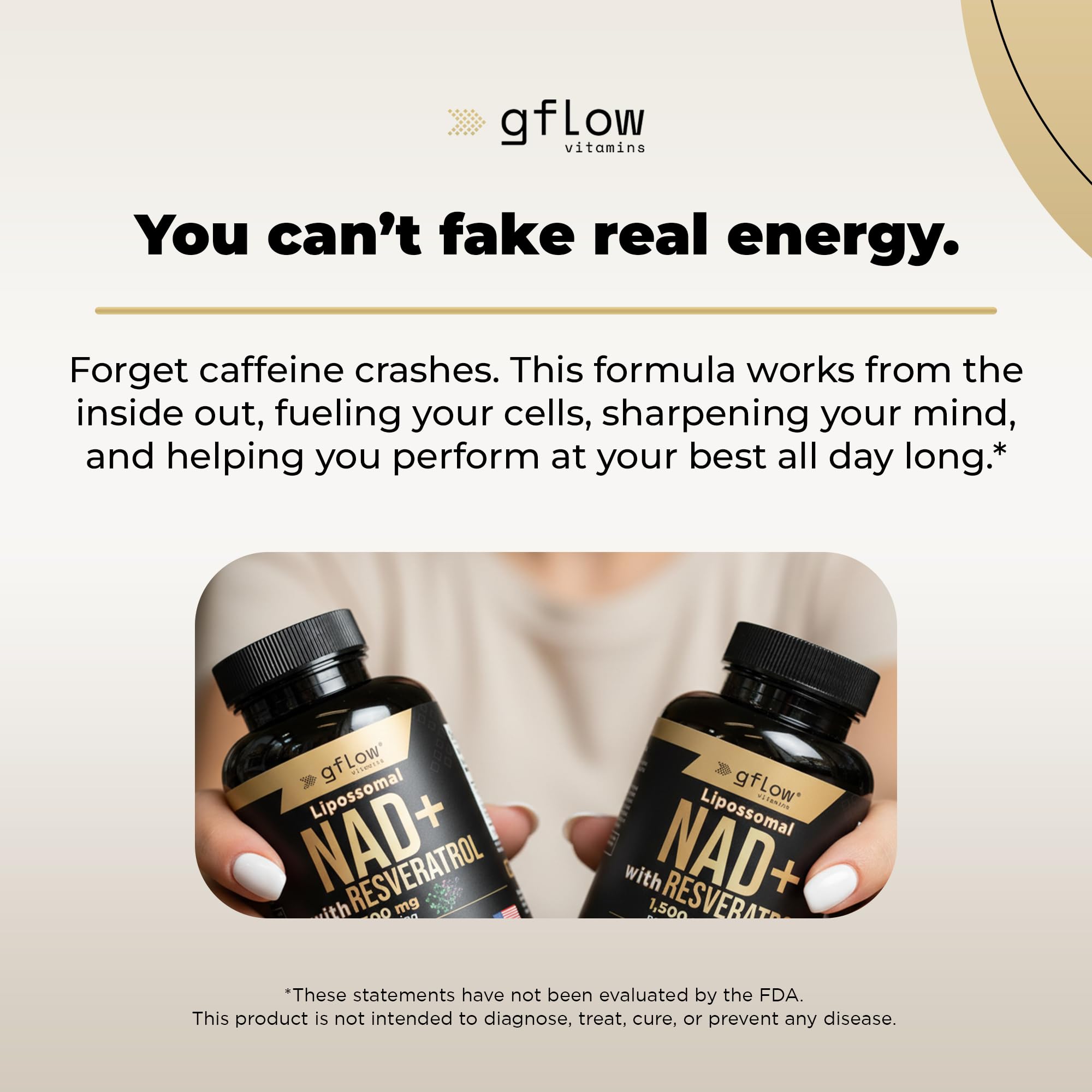 Gflow NAD liposomal, gros plan sur la technologie d’absorption.