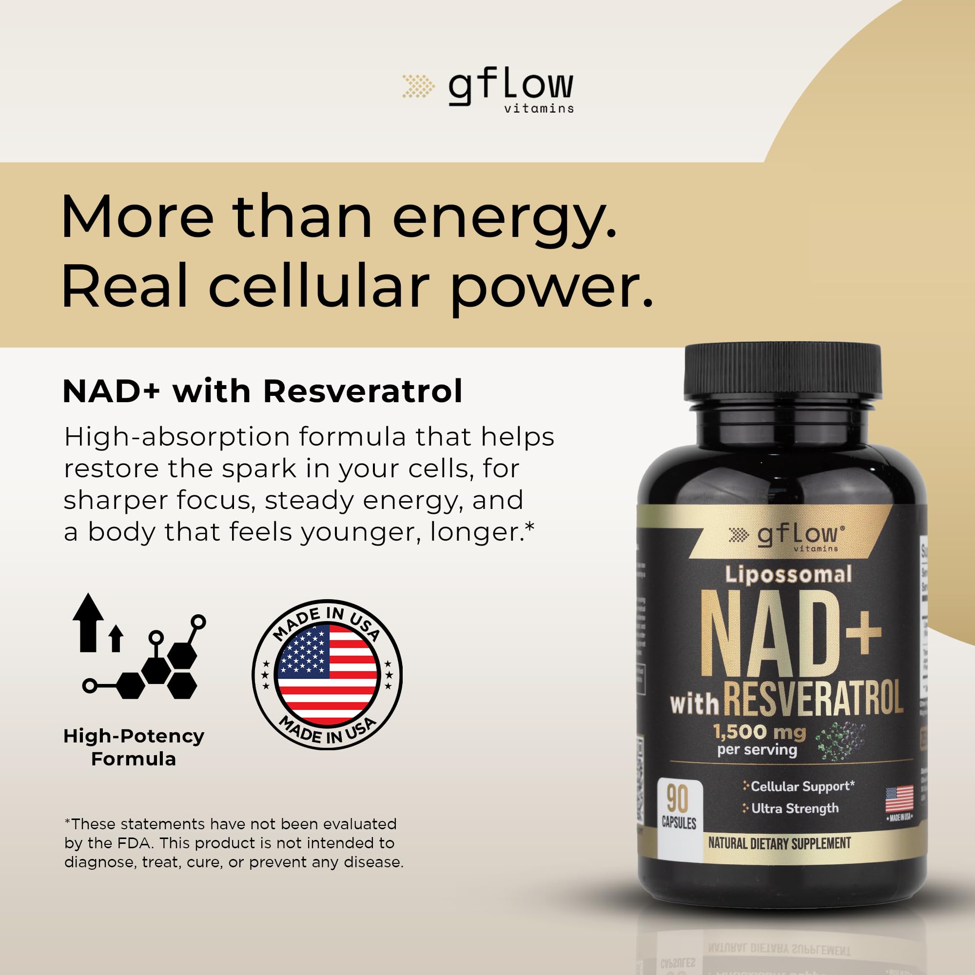Gflow résveratrol trans extrait knotweed japonais, antioxydant puissant pour la vitalité.