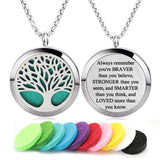 GFONDINGD pendentif diffuseur huiles essentielles arbre de vie pour aromathérapie nomade