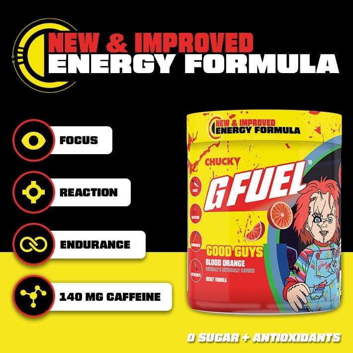 G Fuel Chucky Good Guys 2.0 – bouteille 40 portions, pratique pour sessions longues