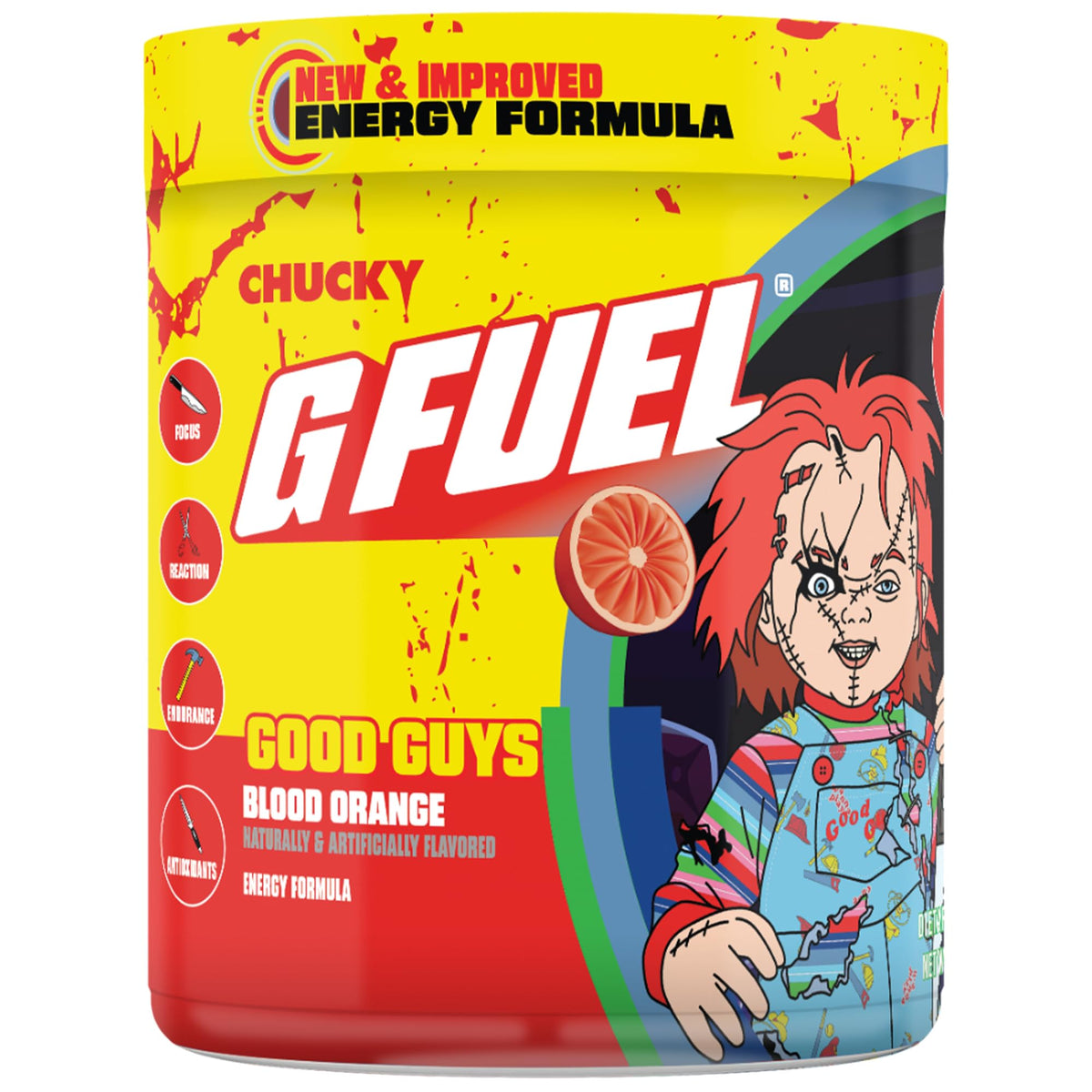 G Fuel Chucky Good Guys 2.0 – poudre énergétique orange tropicale, boost d'énergie pendant le jeu