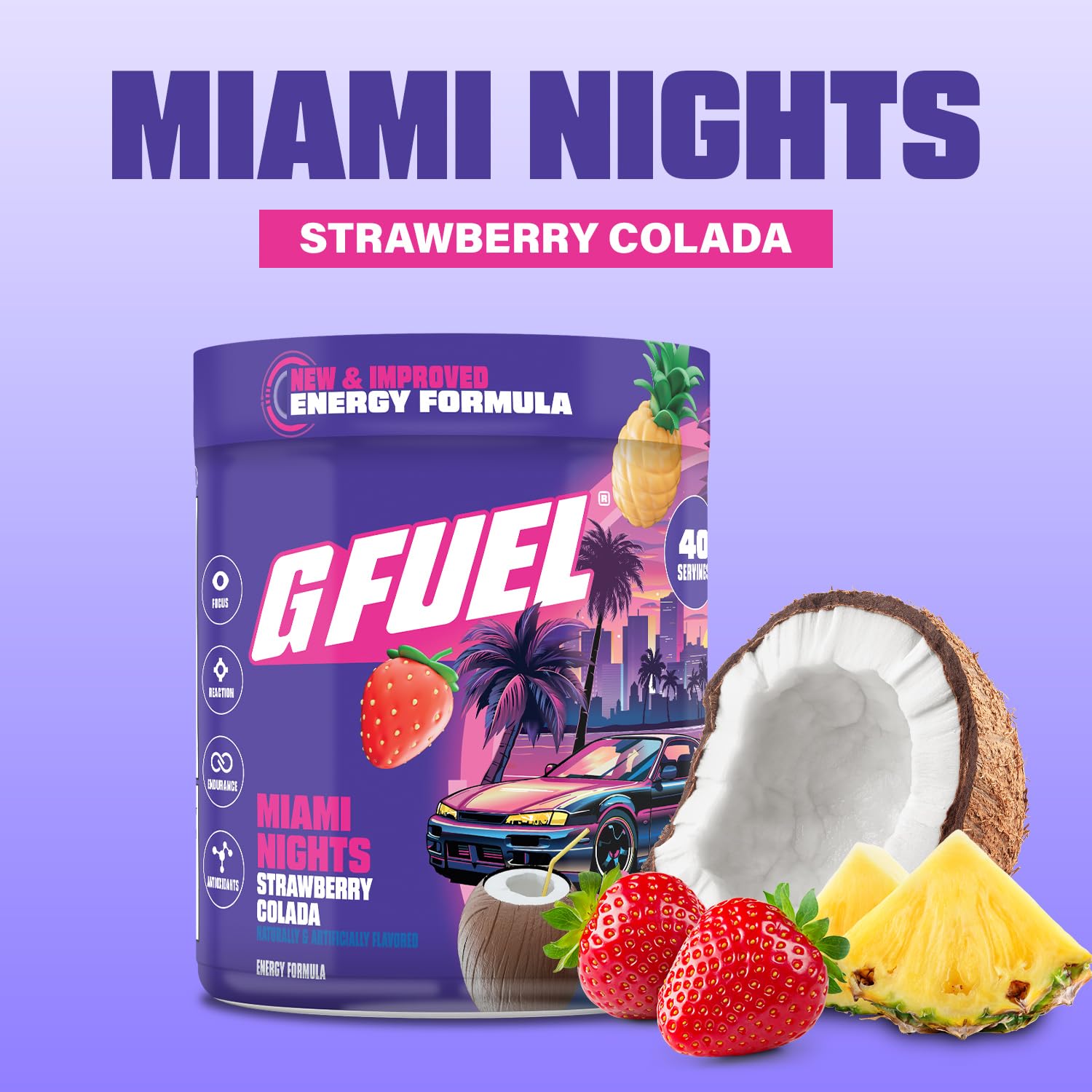 G Fuel Miami Nights 2.0 vitamines et antioxydants, soutien nutritionnel sympathique