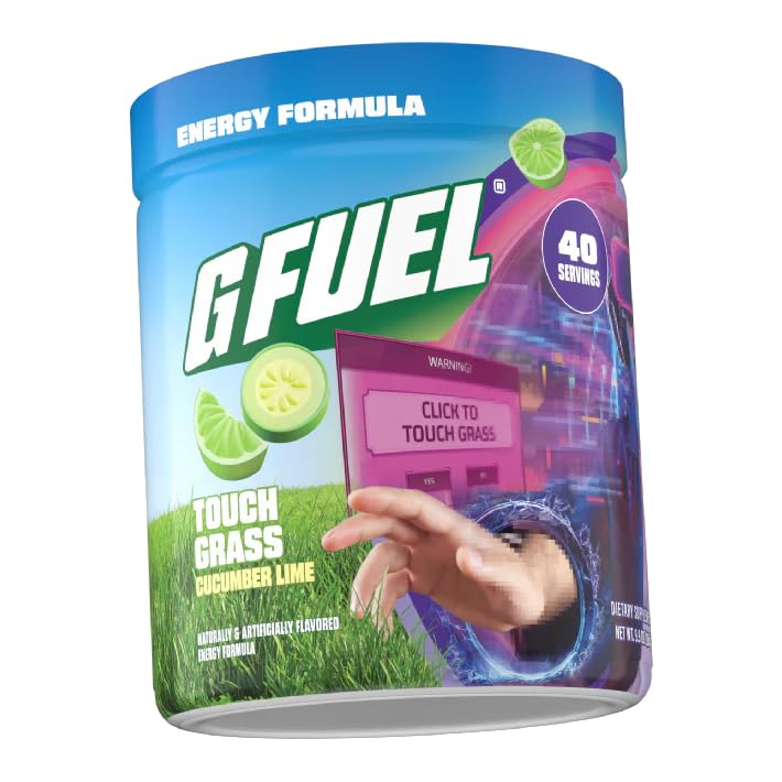 G Fuel Touch Grass arôme concombre citron vert, rafraîchissant et sans sucre pour une concentration accrue