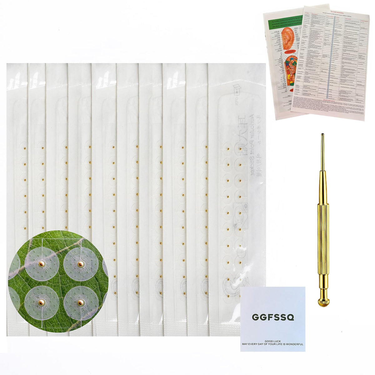 GGFSSQ graines auriculaires kit 200 pièces pour une détente à domicile.