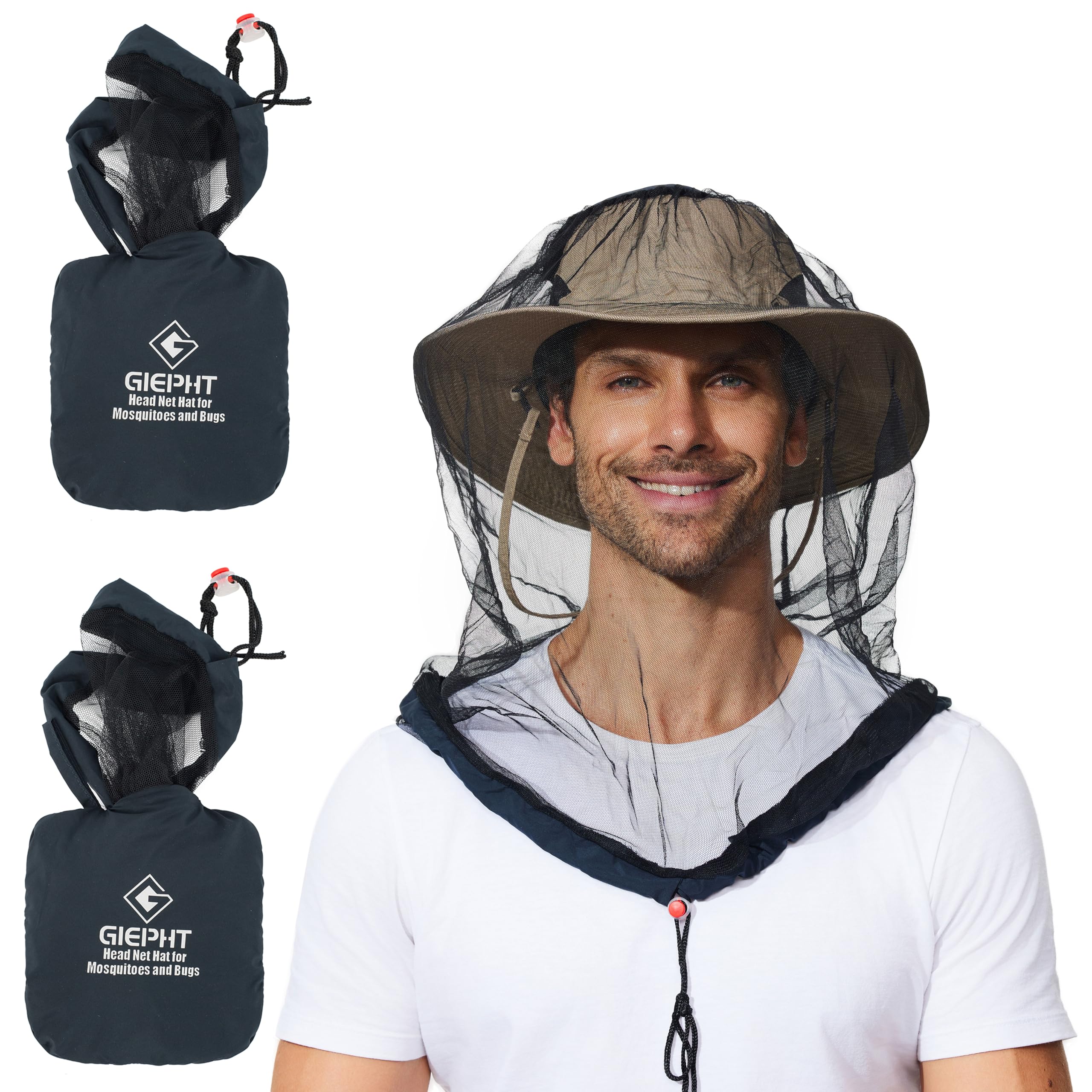 G GIEPHT filet moustiques tête pour randonnée, protection du visage