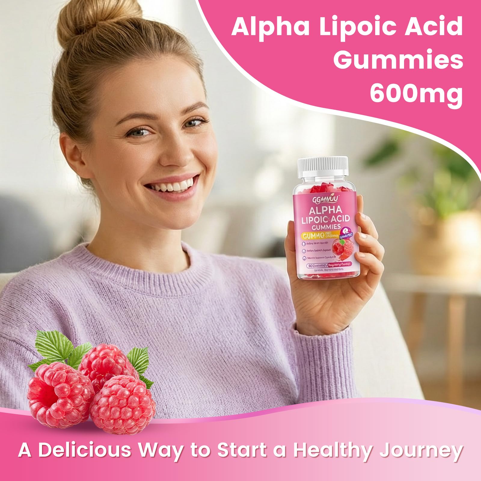 Deux paquets GGMMUU Alpha Lipoique Gummies, meilleur rapport qualité-prix