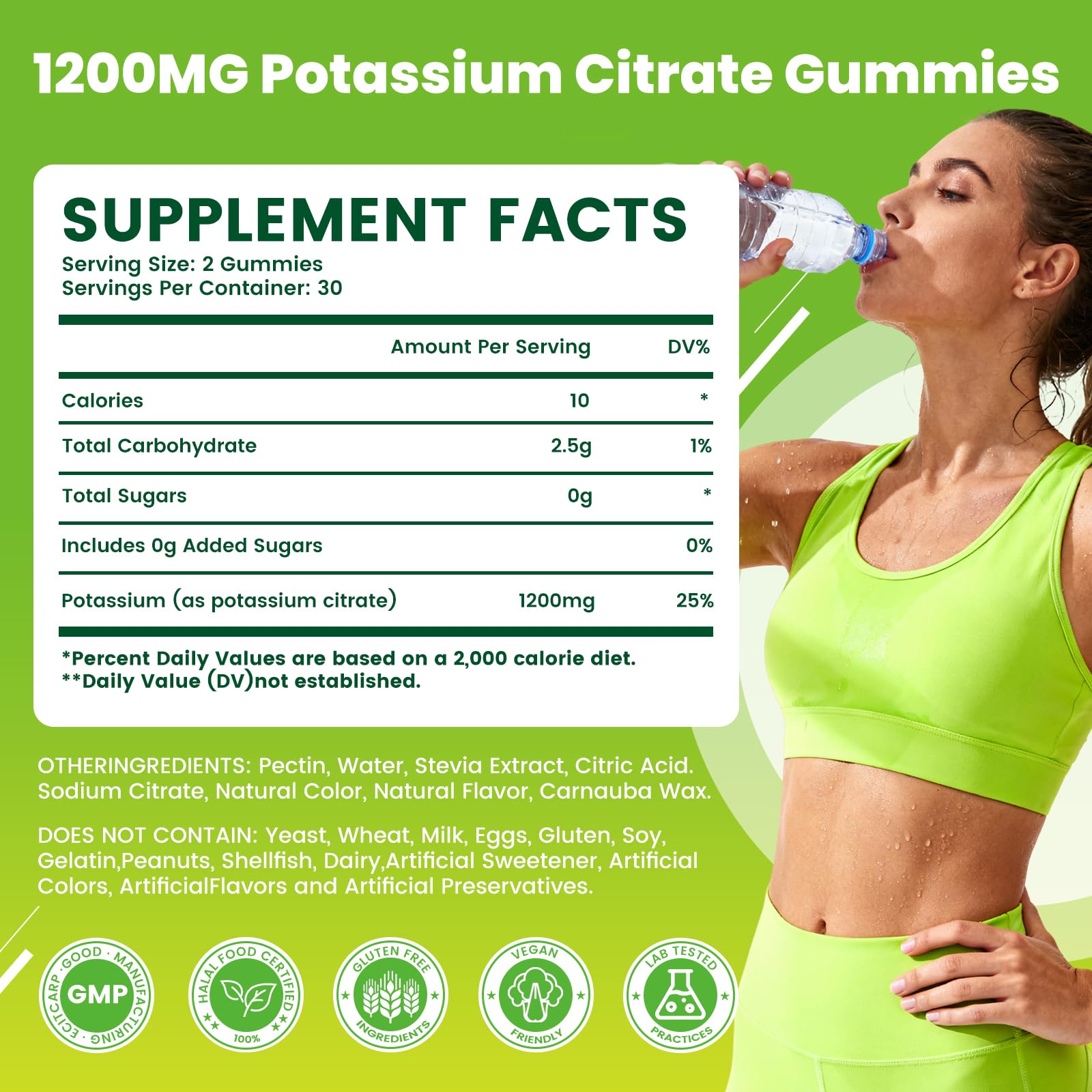 Gommes GGMMUU potassium citrate 1200 mg, format pratique pour la vie active.