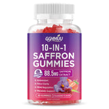 Routine bien-être quotidienne avec GGMMUU Safran Gummies sans sucre ajouté.