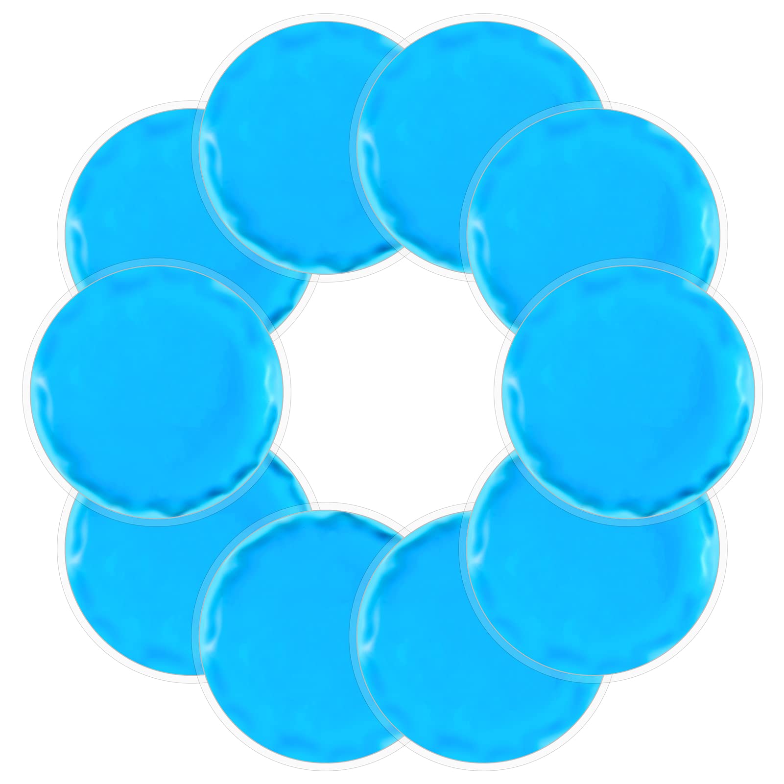Poches de glace rondes GGSTDDUP pour le visage, pack de 10 réutilisables.