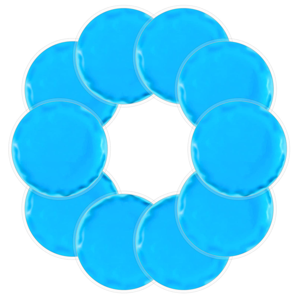 Poches de glace rondes GGSTDDUP pour le visage, pack de 10 réutilisables.