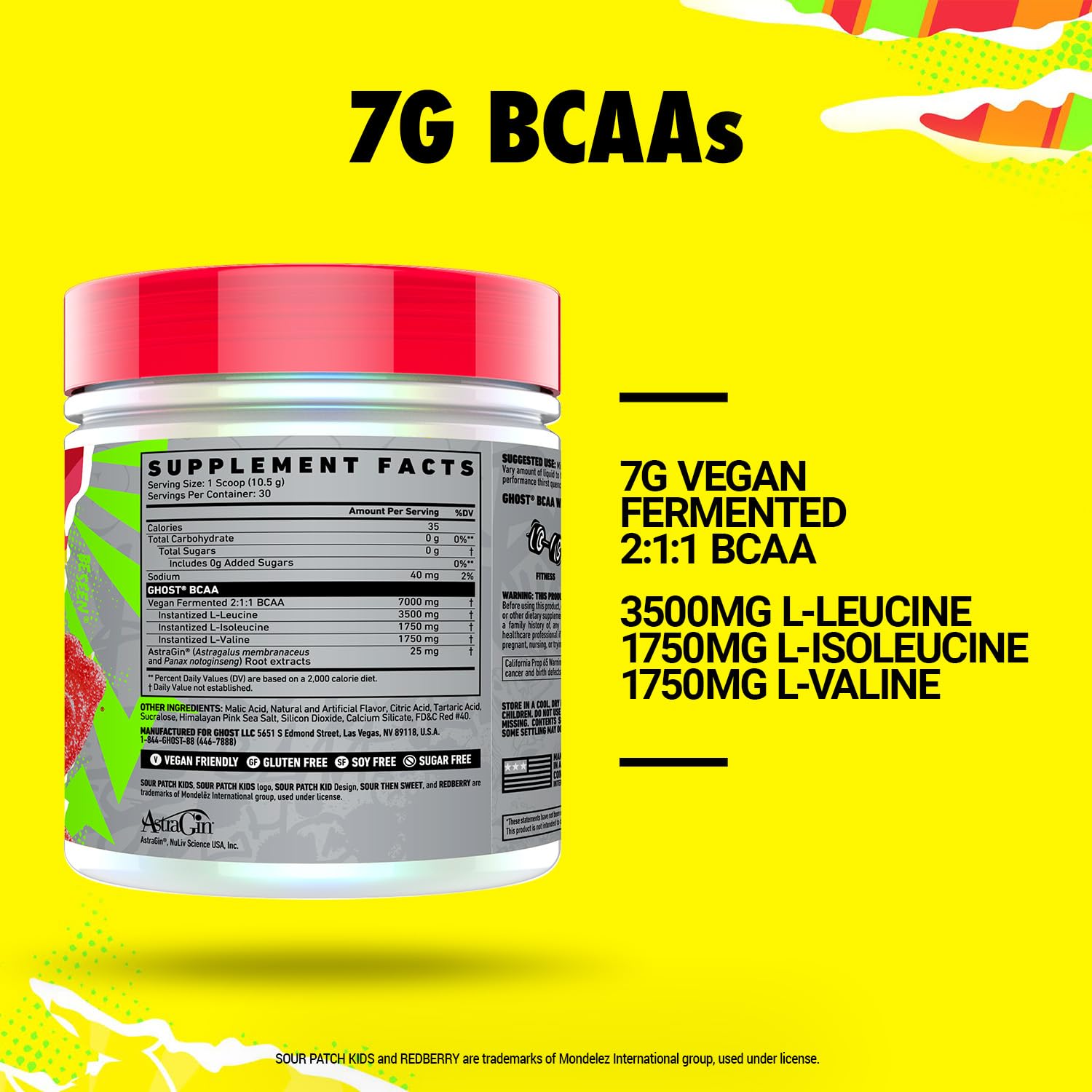 GHOST BCAA poudre préparation avant entraînement pour soutenir l’endurance.