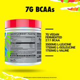 GHOST BCAA en poudre saveur framboise bleue, énergie pré-entraînement possible