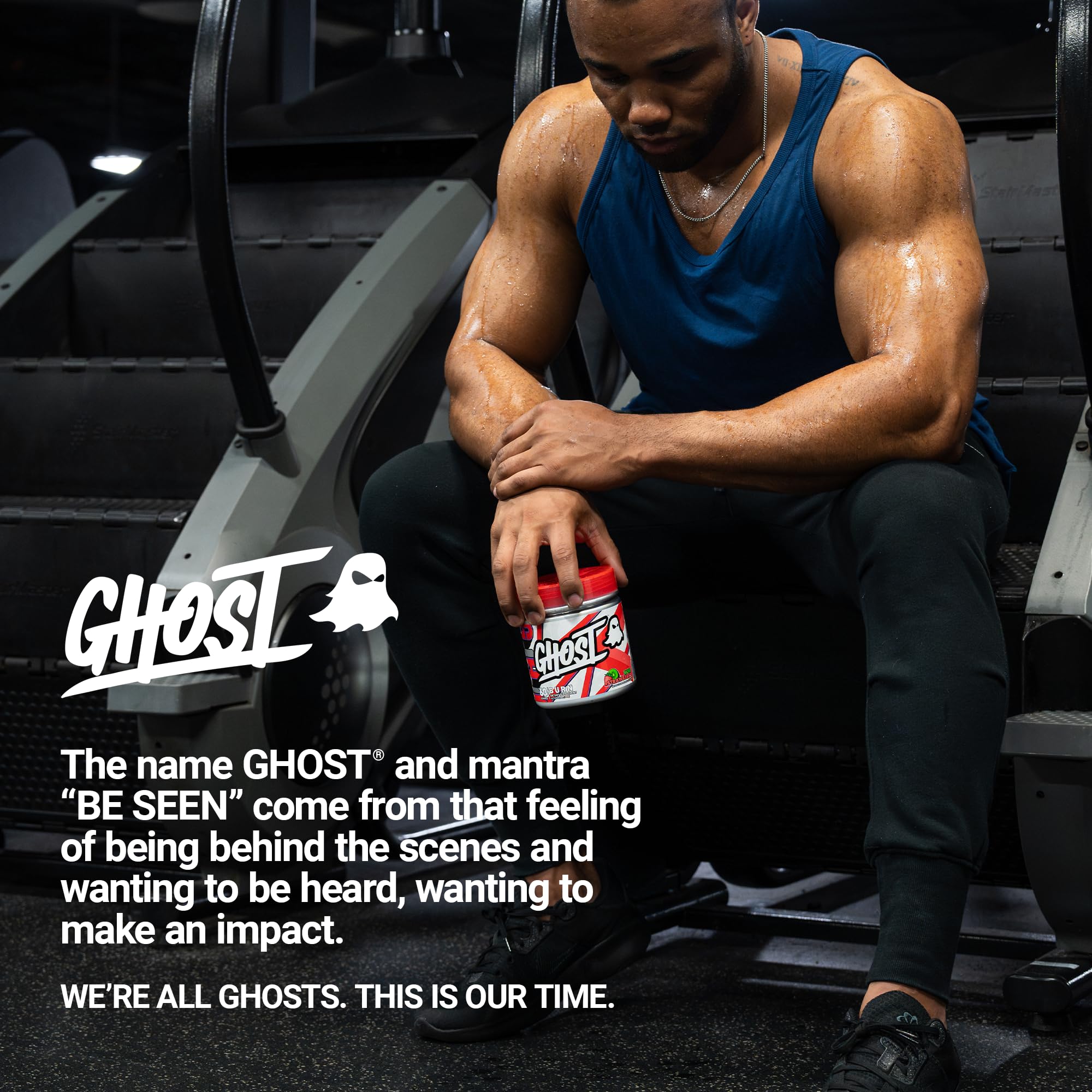 Moment de consommation GHOST Burn Kiwi Strawberry, énergie et concentration possibles.