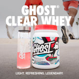 GHOST Clear Whey Isolate, dose-scoop, portion précise pour protéines quotidiennes.