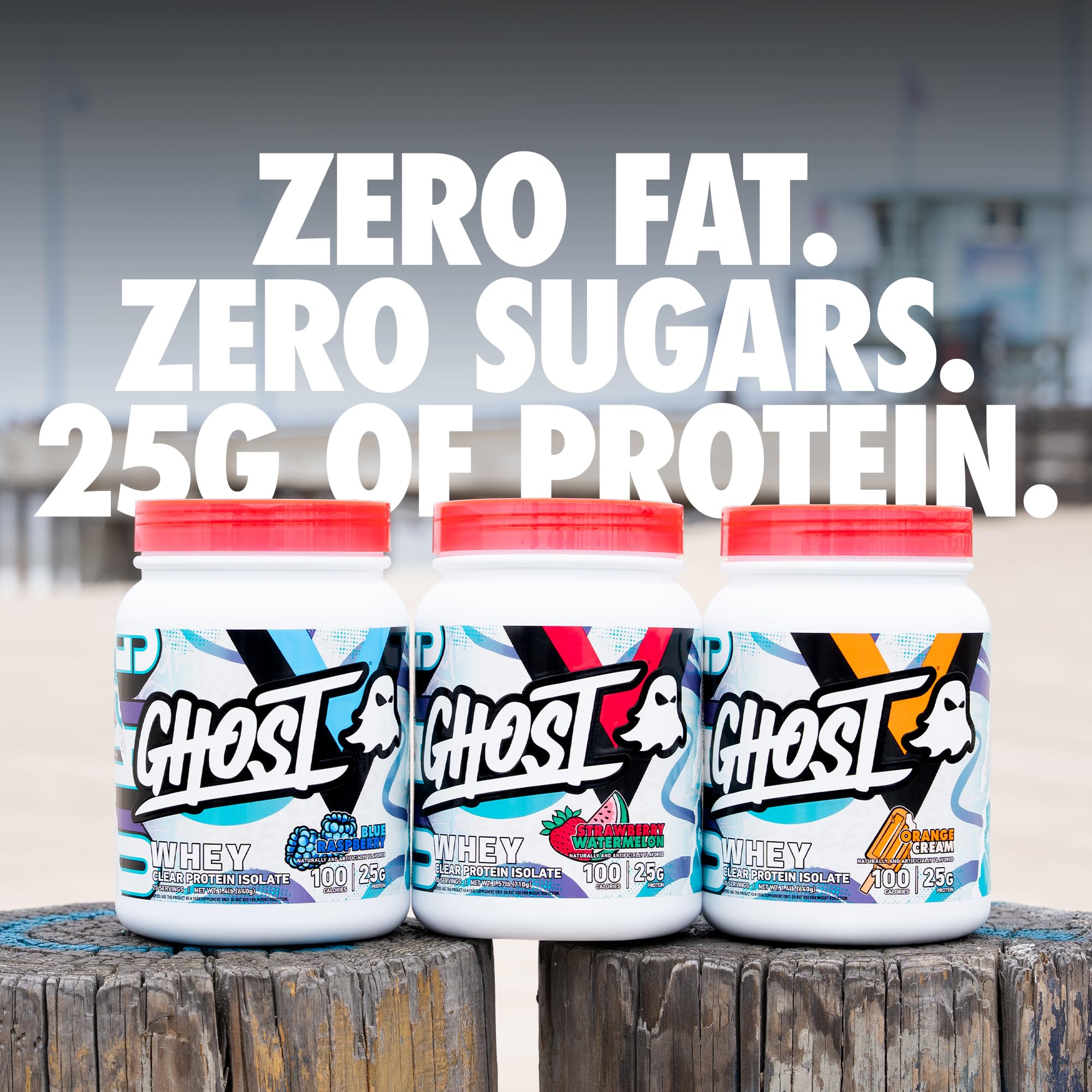 GHOST Clear Whey Isolate, poudre légère prête à boire après l'entraînement.