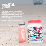 GHOST Clear Whey Isolate, verre d'eau glacée prêt à accompagner votre récupération.