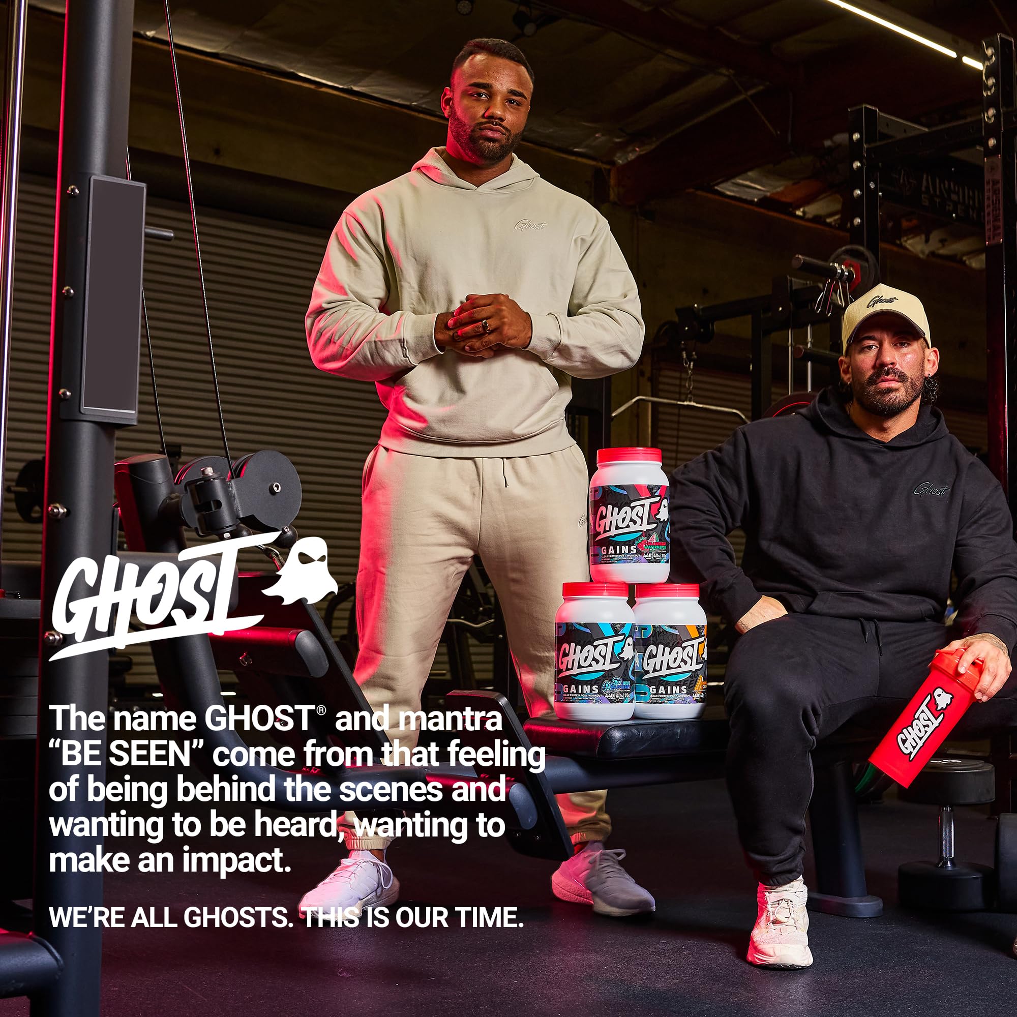 GHOST Clear Gains dose transparente, ingrédients visibles et portions faciles à mesurer.