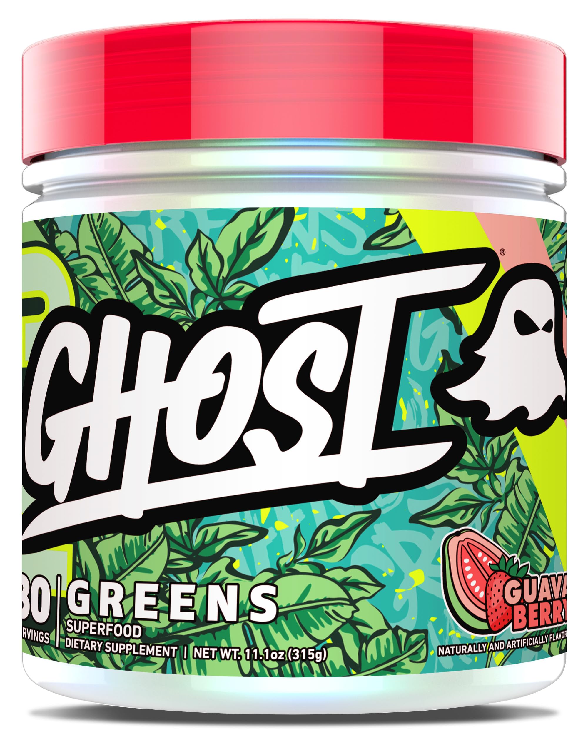 GHOST Greens Poudre: le pot pour doser facilement votre boisson quotidienne.