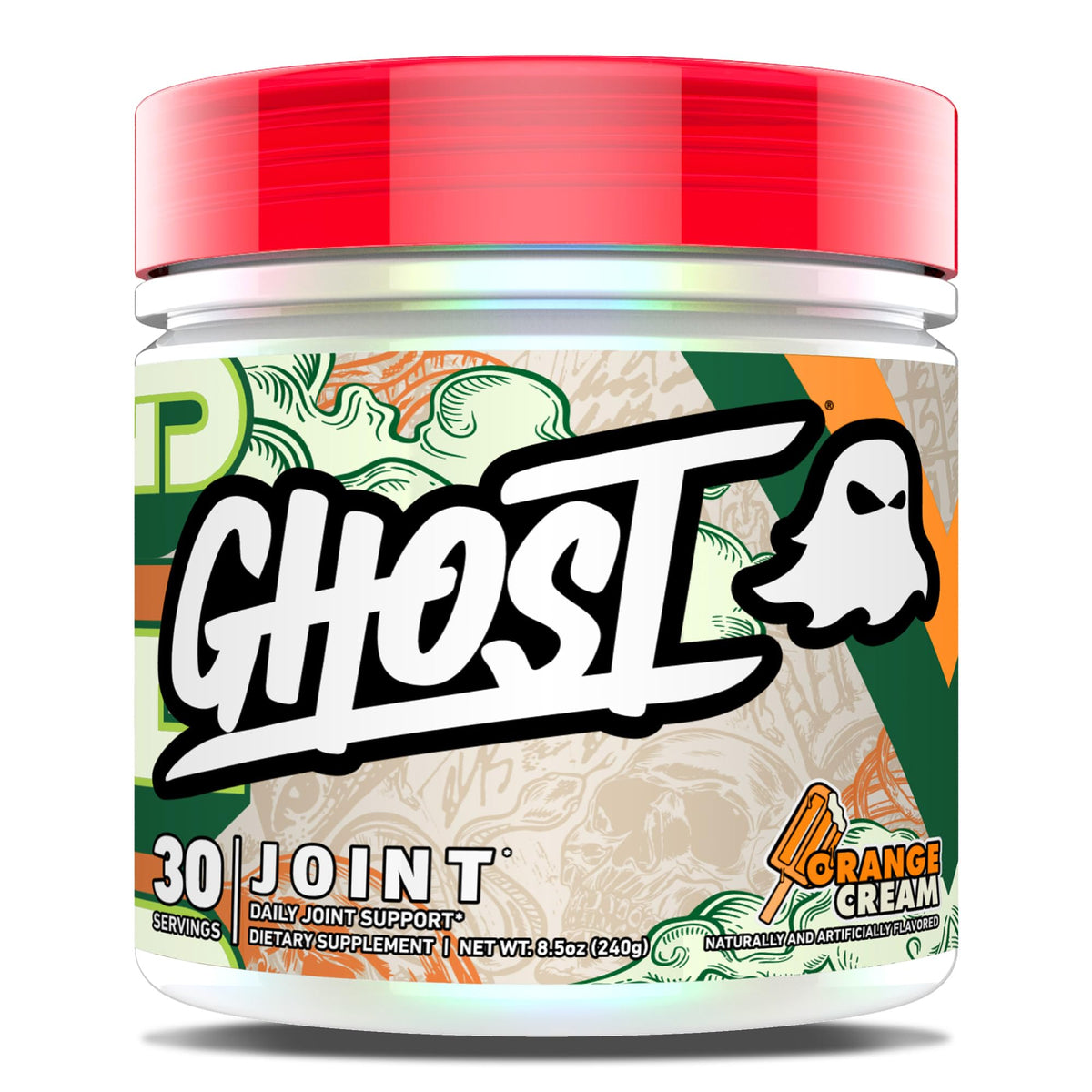 GHOST Joint: bouteille-dose Orange Creme pour le soutien potentiel des articulations au quotidien.