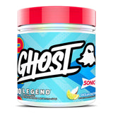 GHOST Legend pré-entraînement, scoop de dosage, préparation rapide avant séance.