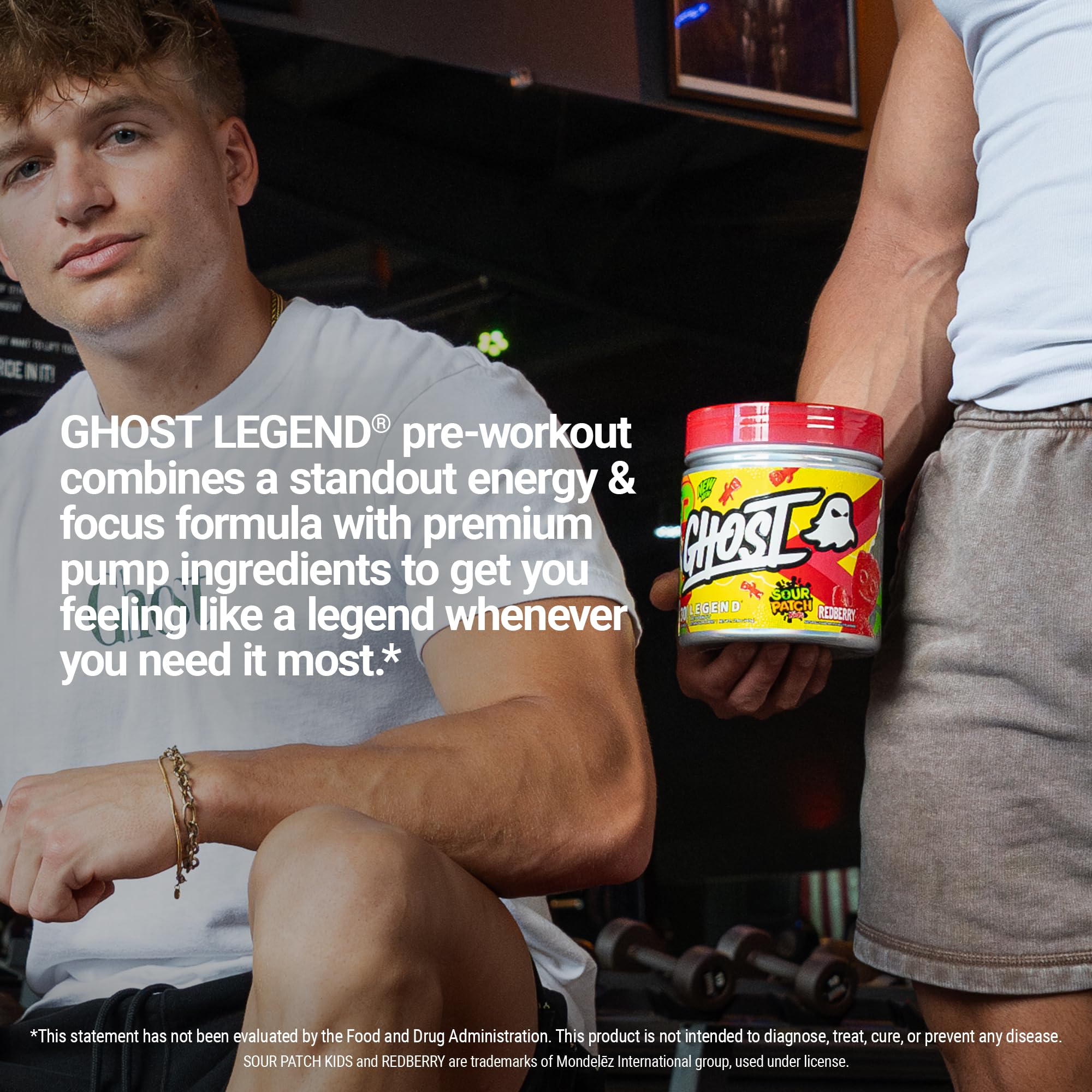 GHOST Legend Pre-Workout poudre: énergie et concentration possibles pendant l'entraînement.