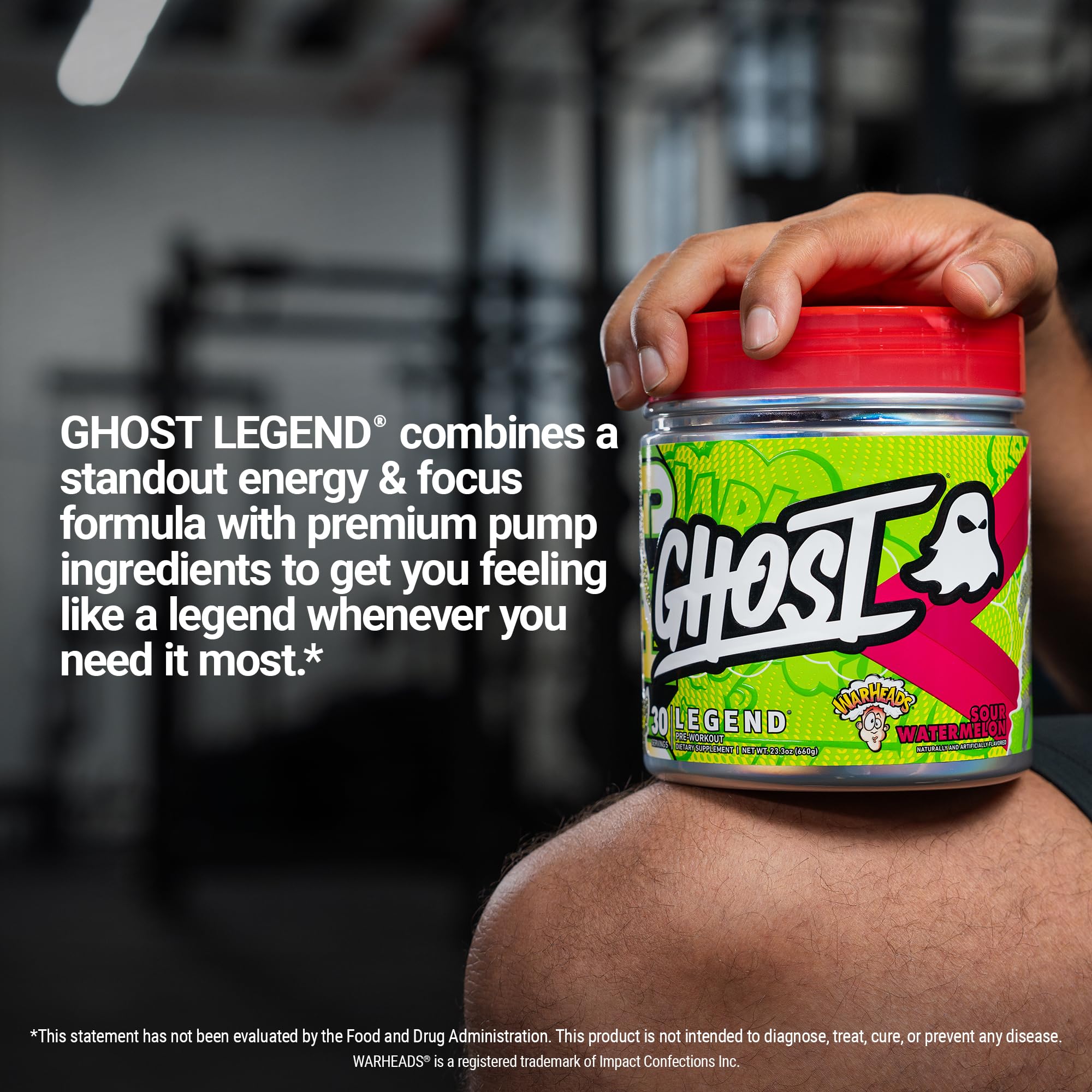 GHOST Legend verre prêt à l'entraînement, énergie et concentration possibles.