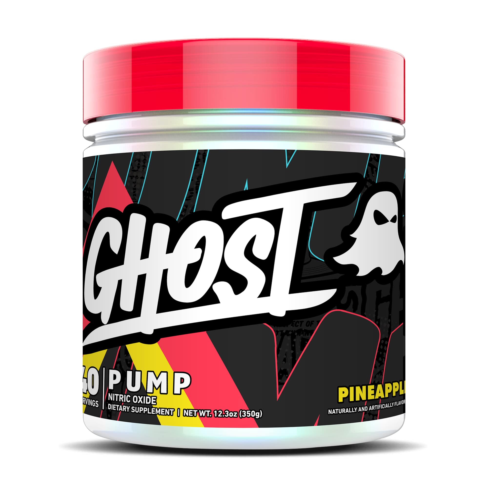 GHOST Pump poudre oxyde nitrique Ananas, 40 portions, idéal pour pré-entraînement sans stimulants.