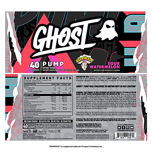 GHOST Pump scoop-poudre pré-entraînement, dosage clair pour préparation rapide