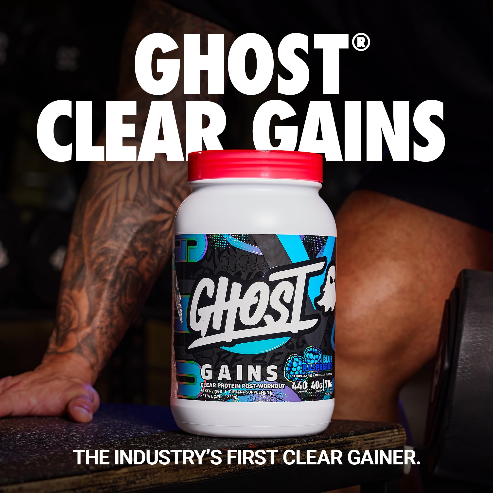 GHOST Clear Gains sans graisse et sans sucre ajouté, option légère après sport.