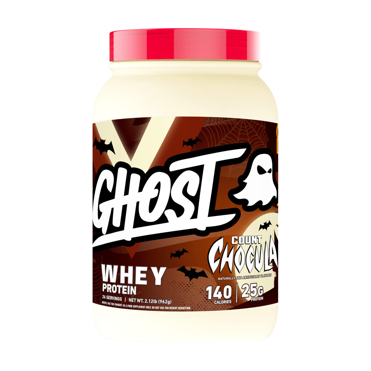 GHOST Whey Count Chocula, flacon-poudre, poudre protéinée pratique pour la récupération après l’entraînement.