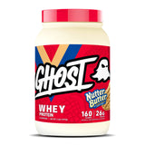 Poudre GHOST Protéine lactosérum Nutter Butter dans le pot, 26 g par portion.