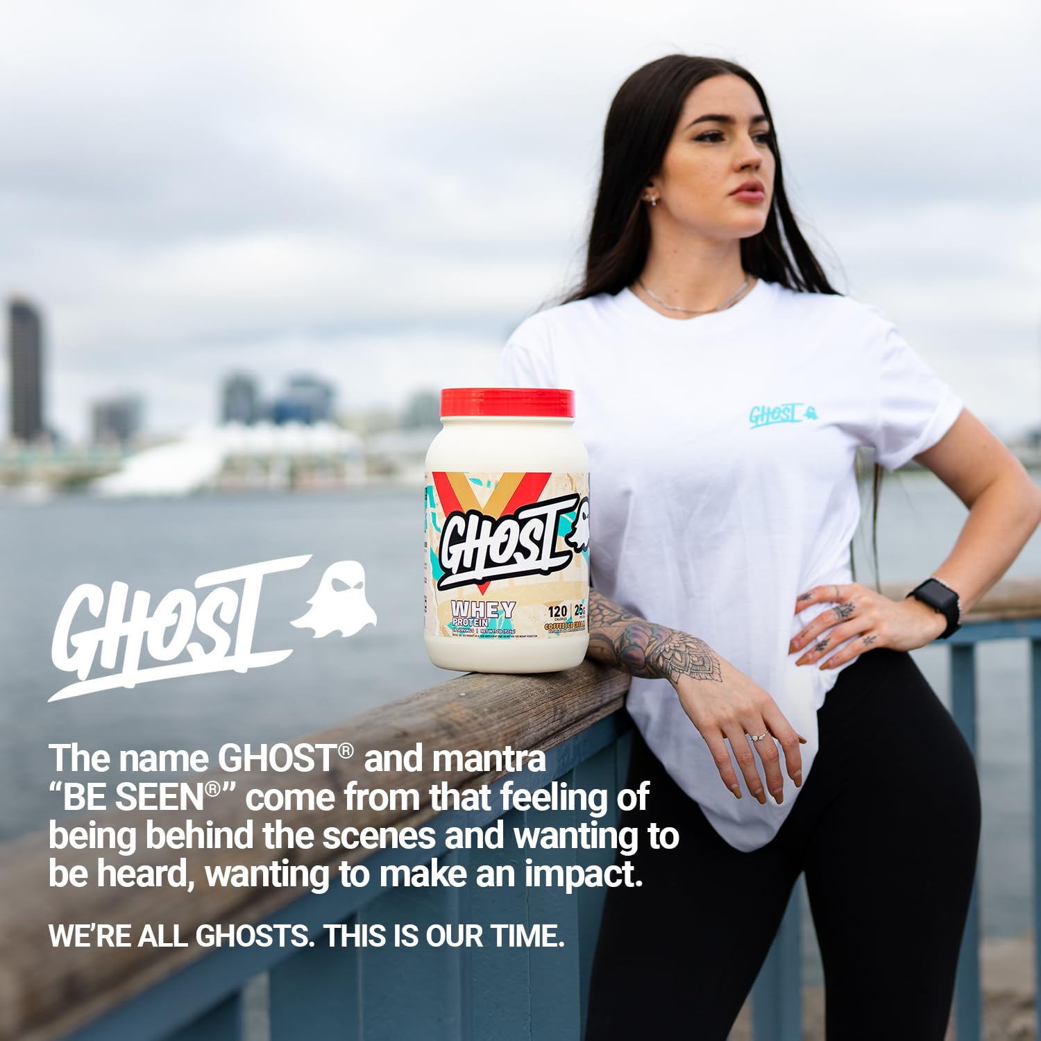 GHOST Whey Coffee Ice Cream, application pour boissons saines et créations culinaires.